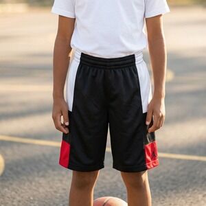 Jordan Brand Kids Basketball Shorts Black White Red Jumpman Mesh Athletic